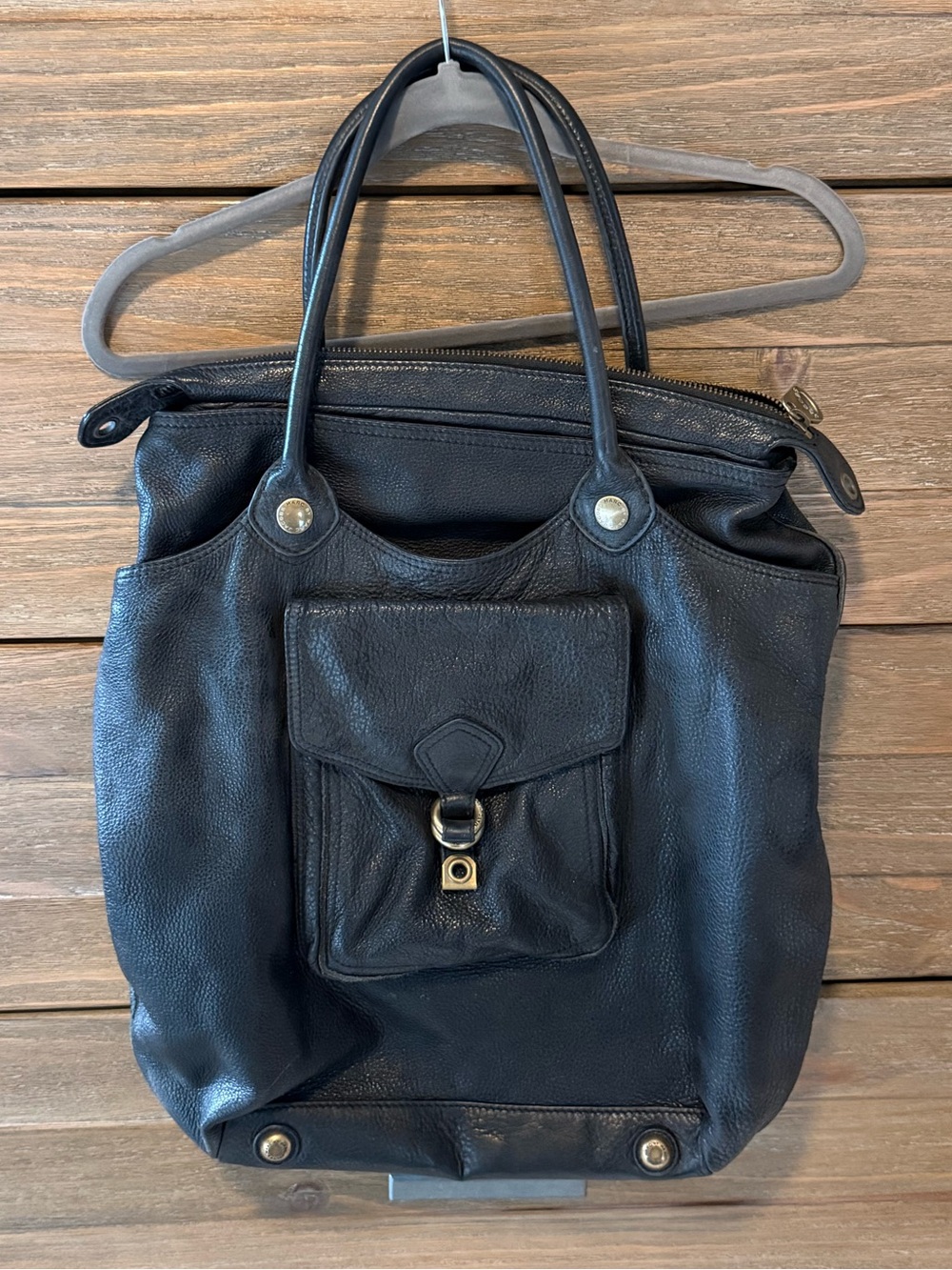 Marc by Marc Jacobs 2007 Black Leather Bag with Front Pocket